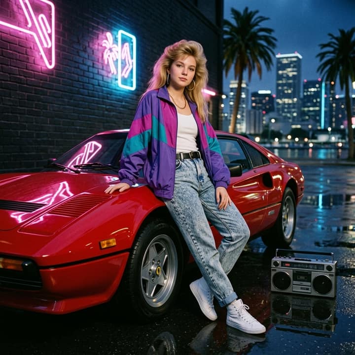 80s Neon Car — AI version 1