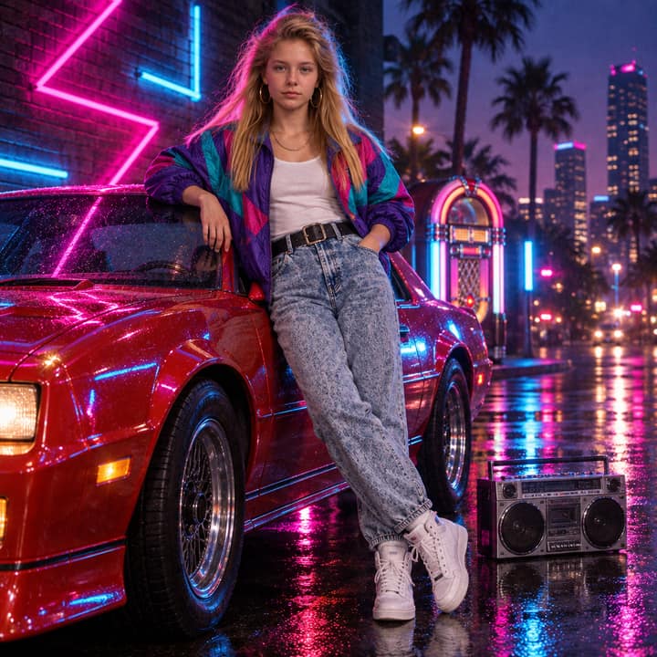 80s Neon Car — AI version 2