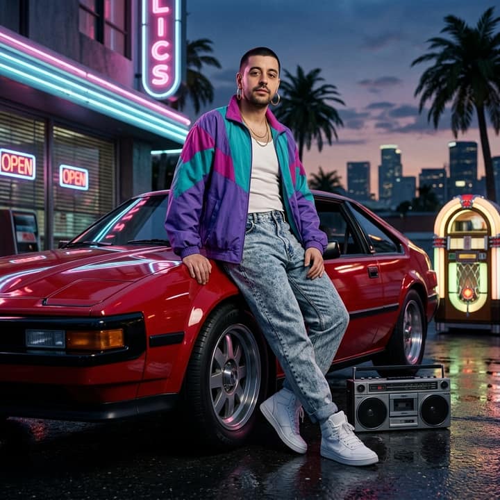 80s Neon Car — AI version 3