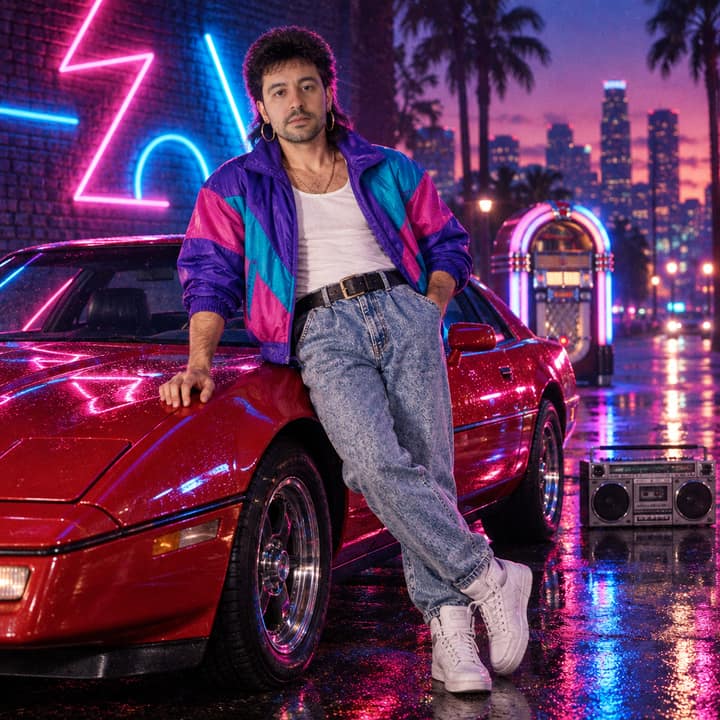 80s Neon Car — AI version 4