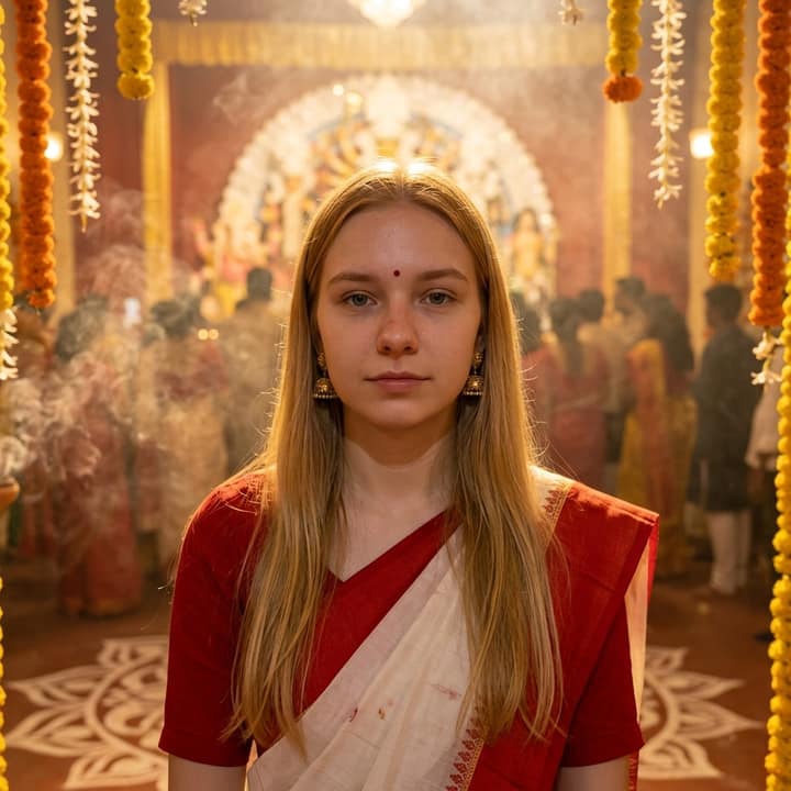 Durga Puja Look — AI version 1
