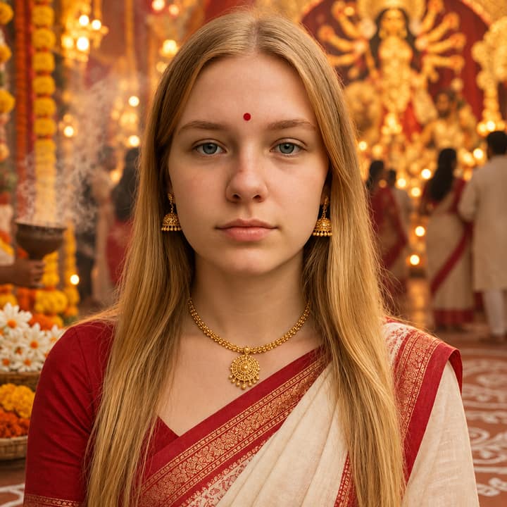 Durga Puja Look — AI version 2