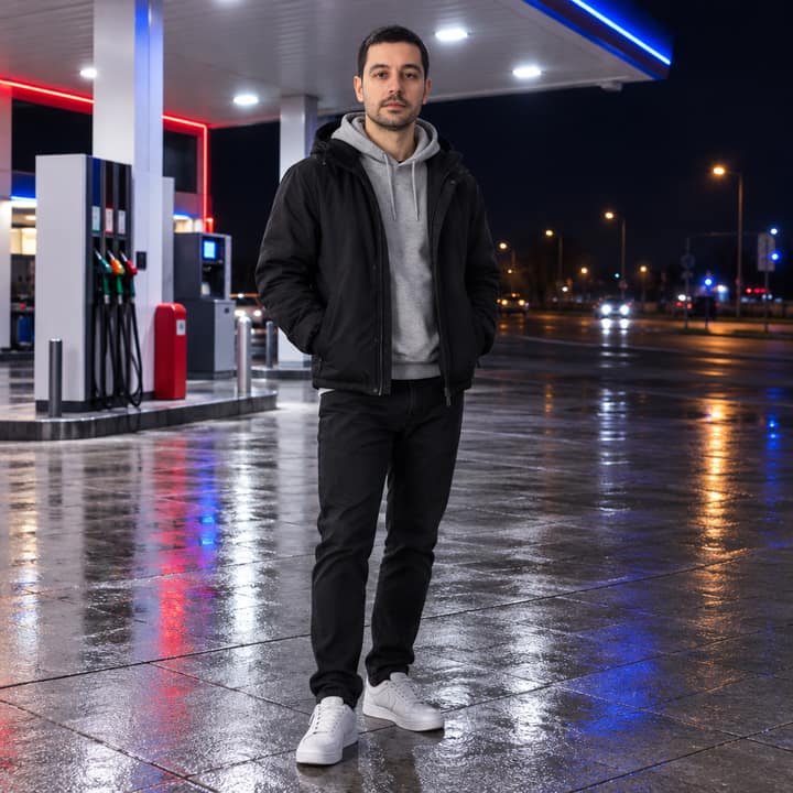 Night Fuel Station — AI version 4