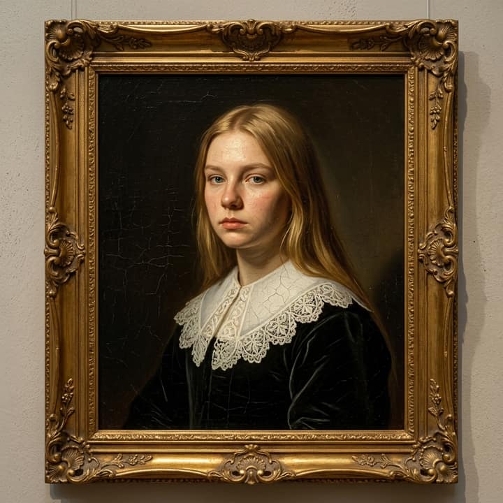 Museum oil portrait — AI version 1