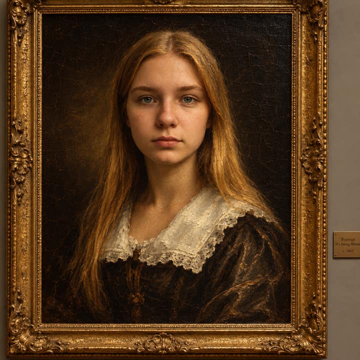 Museum oil portrait — AI version 2