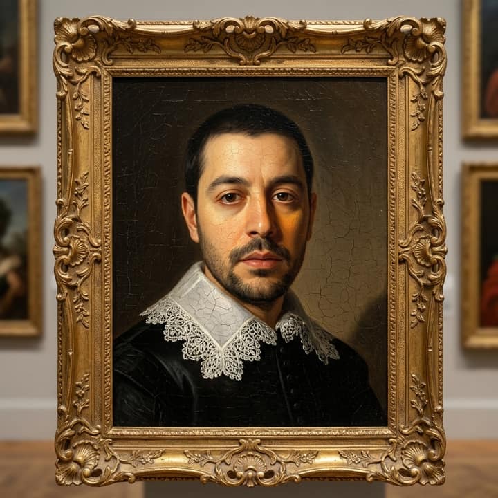 Museum oil portrait — AI version 3