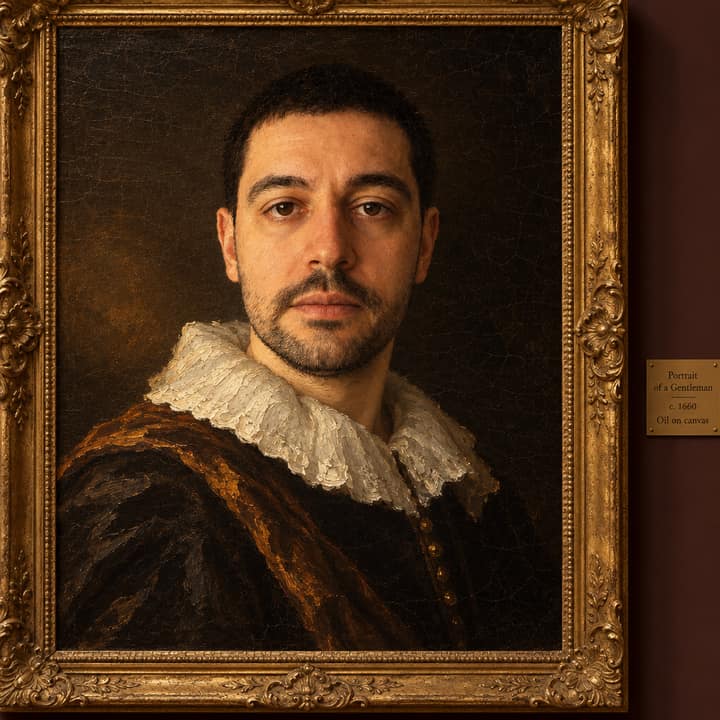 Museum oil portrait — AI version 4