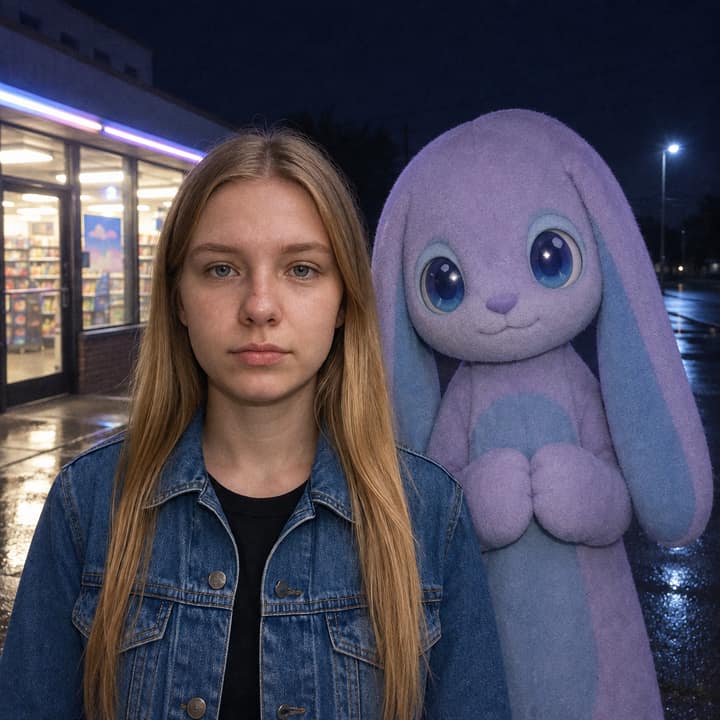 Uncanny Mascot Selfie — AI version 2