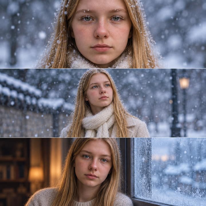 AI Snow Triptych — AI version 2