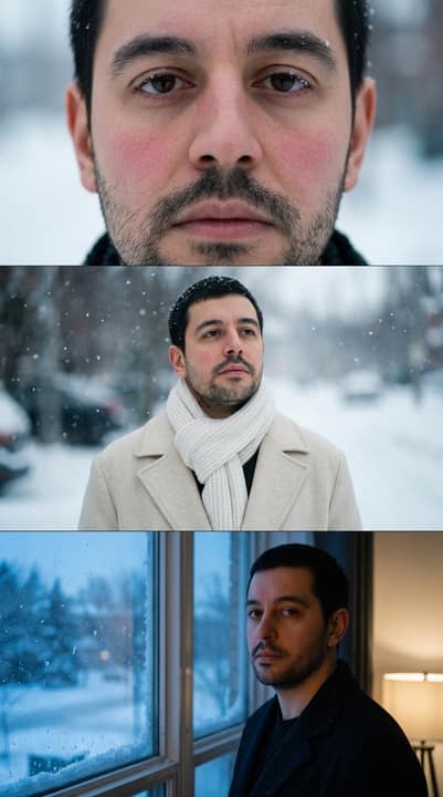 AI Snow Triptych — AI version 3